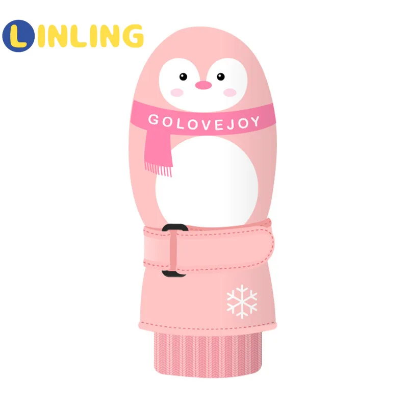 

LINLING Fashion Waterproof Children Ski Gloves Deer Boys Girls Baby Winter Cold 3Layer Warm Outdoor Kids Mittens 6-12years P633