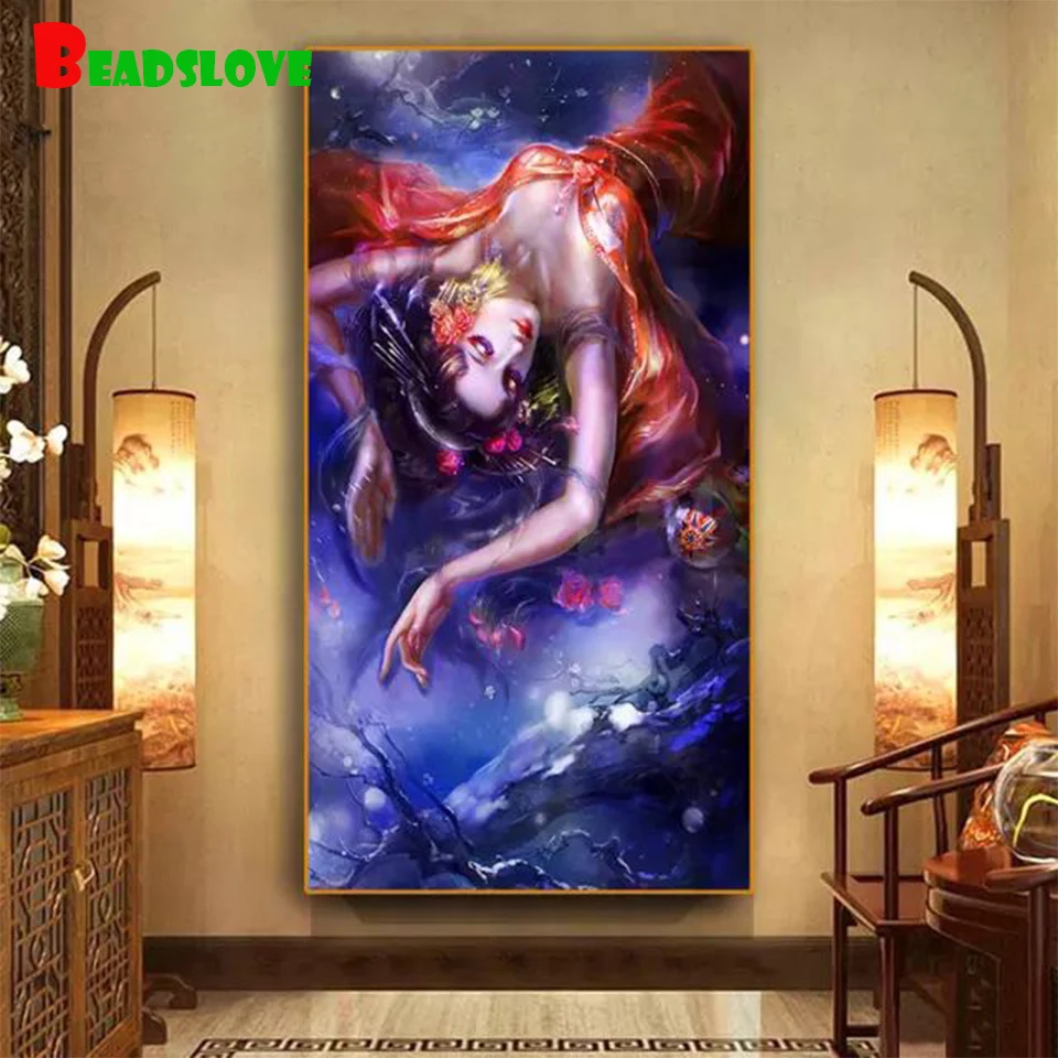 

5D DIY diamond embroidery Anime woman full square round rhinestone diamond painting kits cross stitch home decoration mosaic