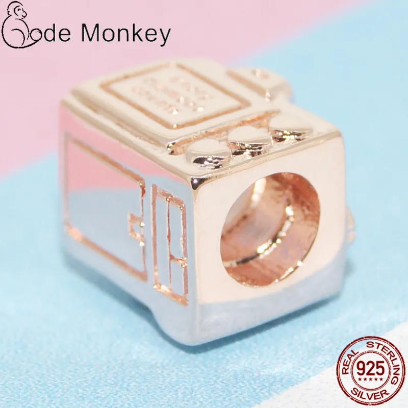 CodeMonkey 100% Настоящее серебро 925 пробы розовый золотой цвет для путешествий камера