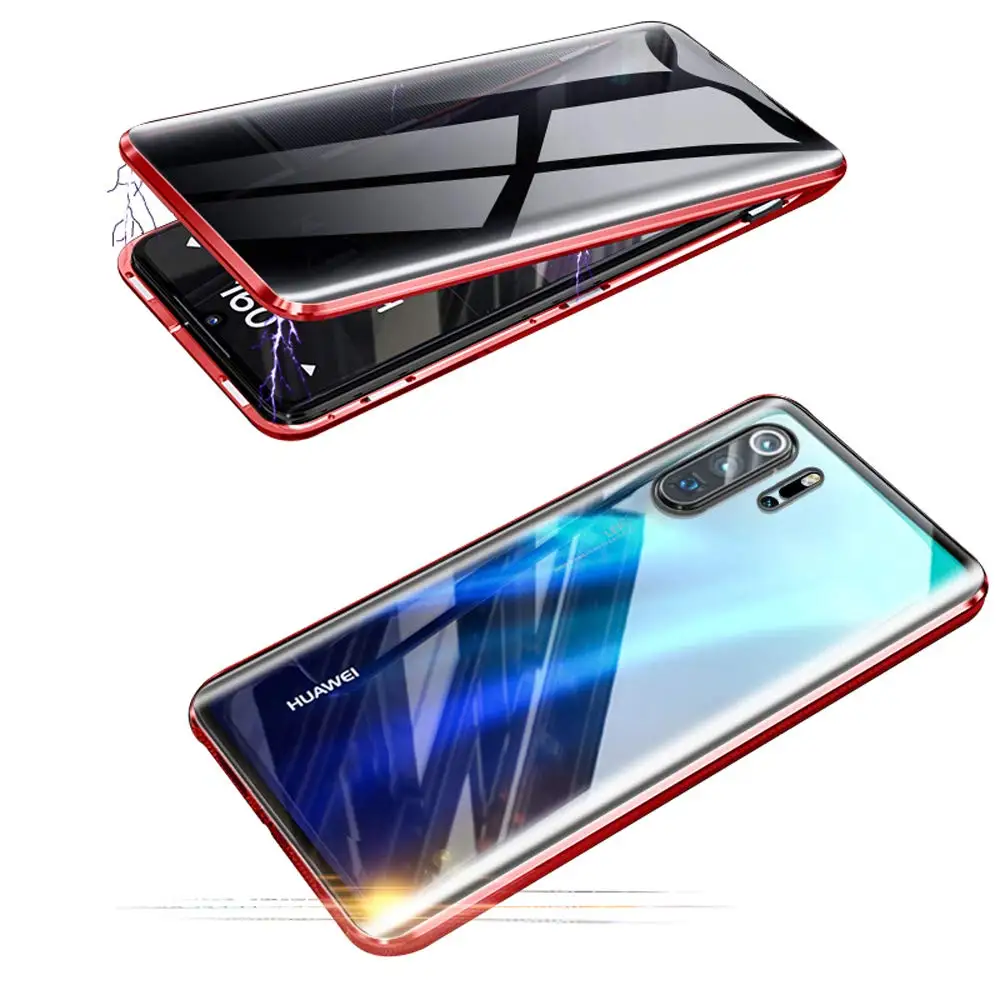 anti peep magnetic case for huawei p40 p30 p20 pro lite mate 20 30 pro honor 30 pro x10 nova 9 case adsorption privacy cover free global shipping