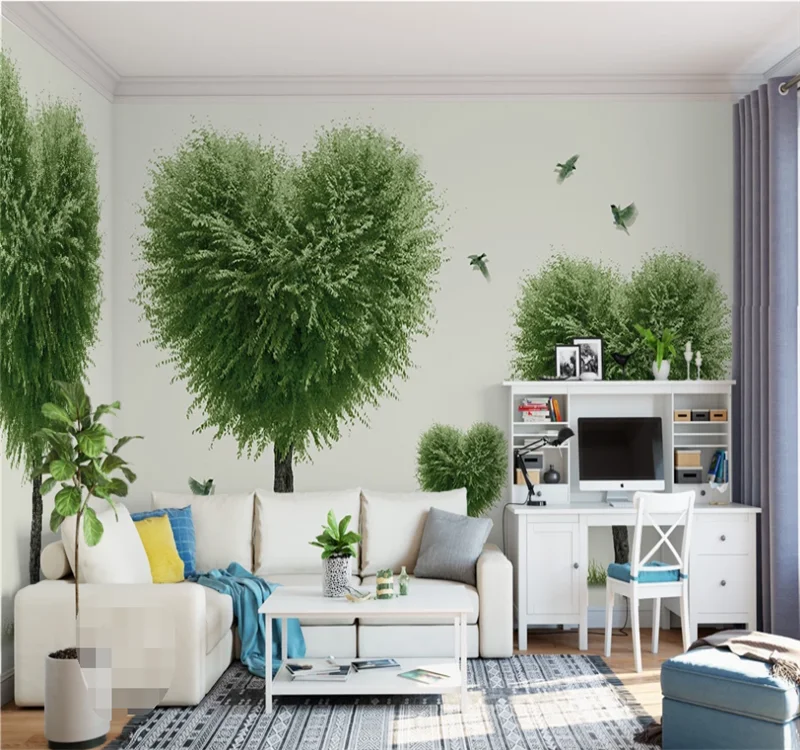 Индивидуальные большие Настенные обои для детской комнаты в форме сердца