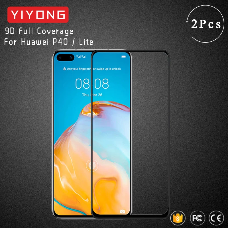 Стекло YIYONG 9D на клеевой основе для Huawei P40 Lite E 5G 4G P30 P20 Pro защита экрана из