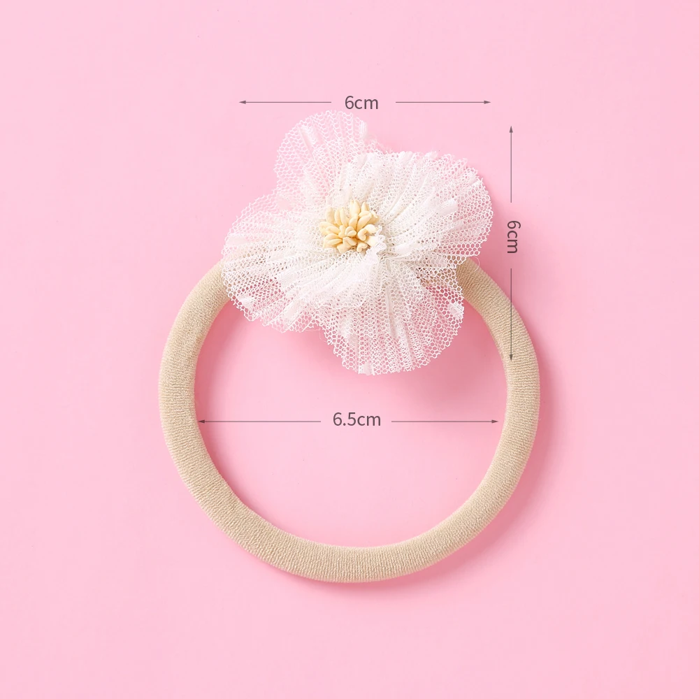 8 Colors Girls Hair Rope Elastic Hair Nylon Bands Accessories Rose Flower Style Elastic Hair Ring for Kids Baby Girls Headband car baby accessories