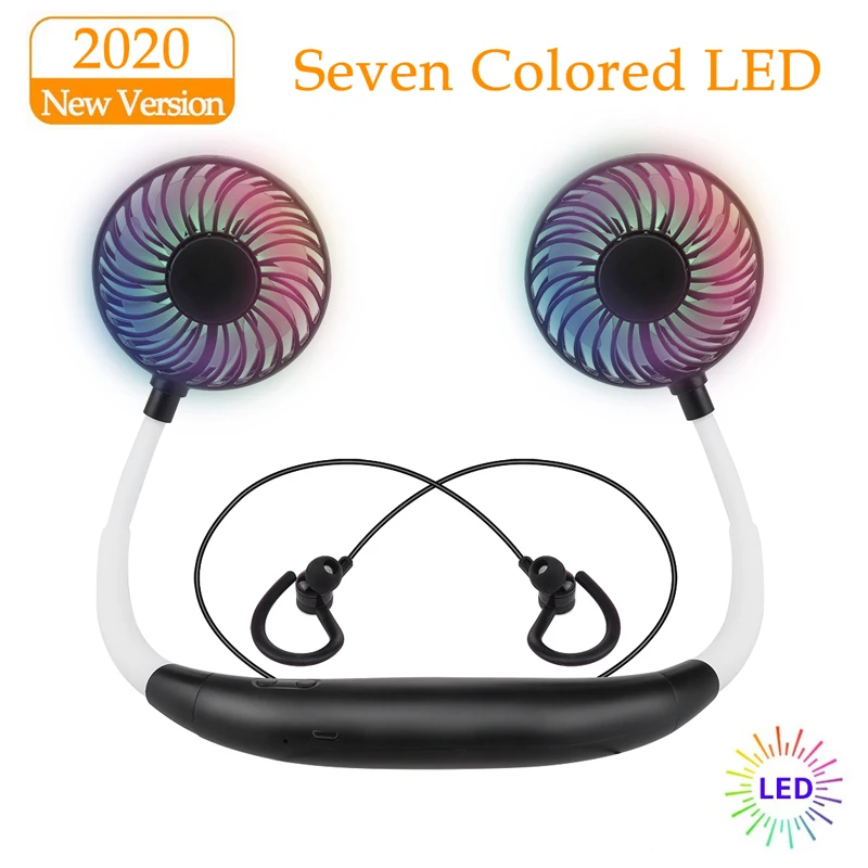 Новый портативный USB Перезаряжаемый двойной шейный вентилятор воздушный