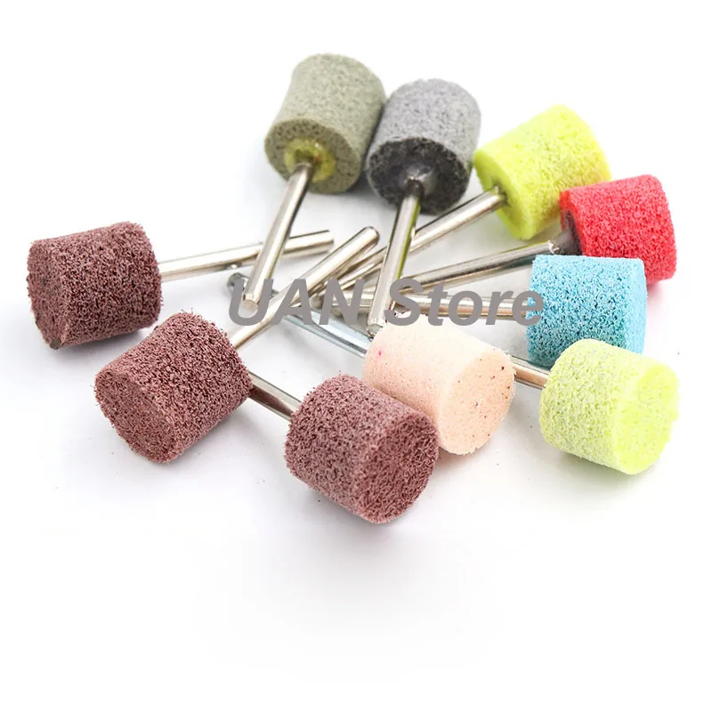 

URANN 10pcs Nylon Fiber Grinding Head 3mm Shank Nonwoven Polisher for Mould Polishing Proccess Electric Grinder Accessories