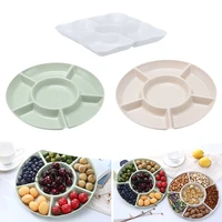 1 pc 6 compartment nuts dishes food storage tray dried fruit snack plate appetizer serving platter for party candy pastry dishes