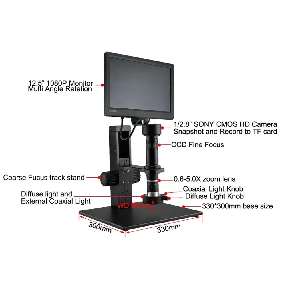 

FM650HDC 20X to195X industrial inspection usb electronic digital microscope camera