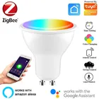 Tuya ZigBee3.0 Смарт GU10 светодиодный светильник лампы Точечный светильник Tuyaприложение Smart Life 4 Вт RGBCW голос Управление работать с Alexa Google Home