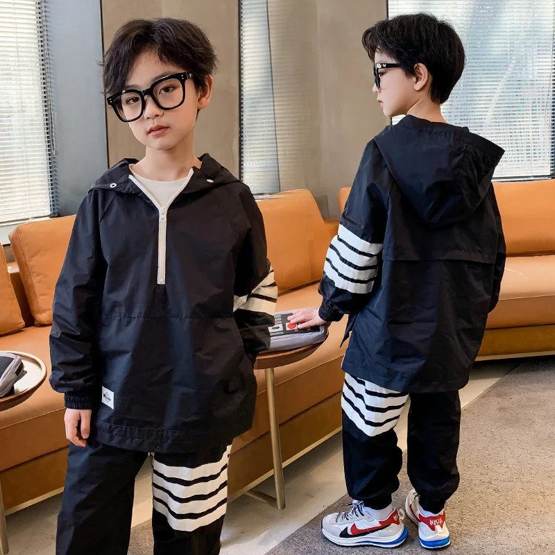 Solid Spring Autumn Children's Clothes Suit Boys Sweatshirts + Pants 2pcs/Set Kids Teenage Gift Formal Boy Clothing High Quality
