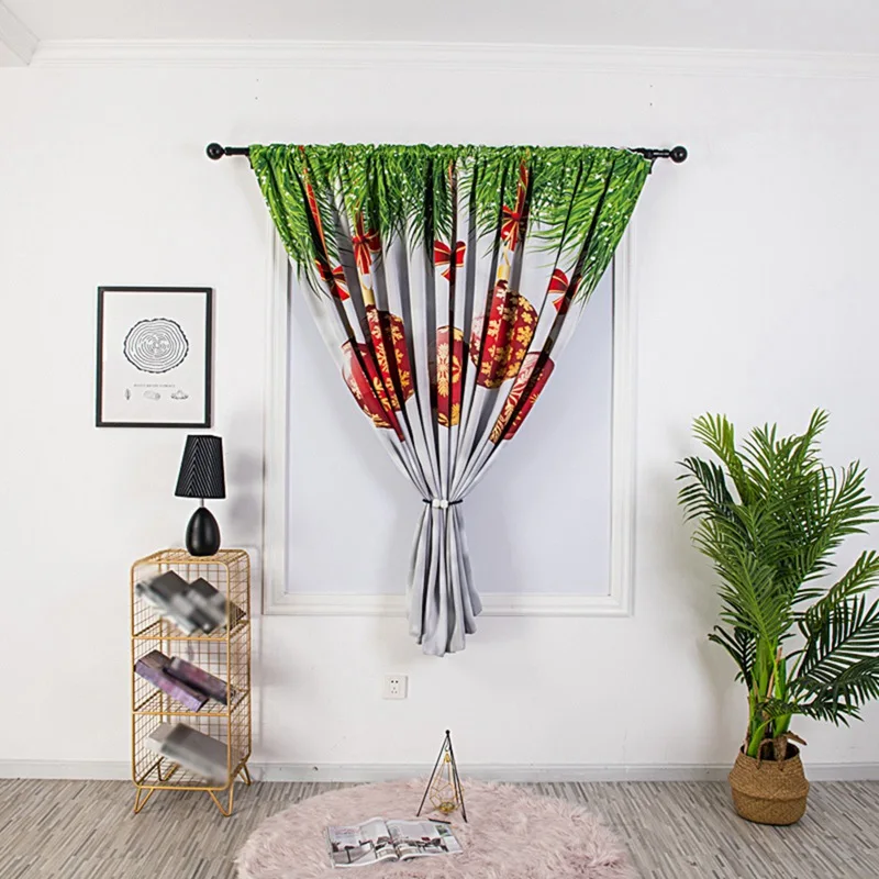 Merry Рождественская елка, оконные обработки, 3D занавески s valance, занавески s, большие оконные занавески, занавески s