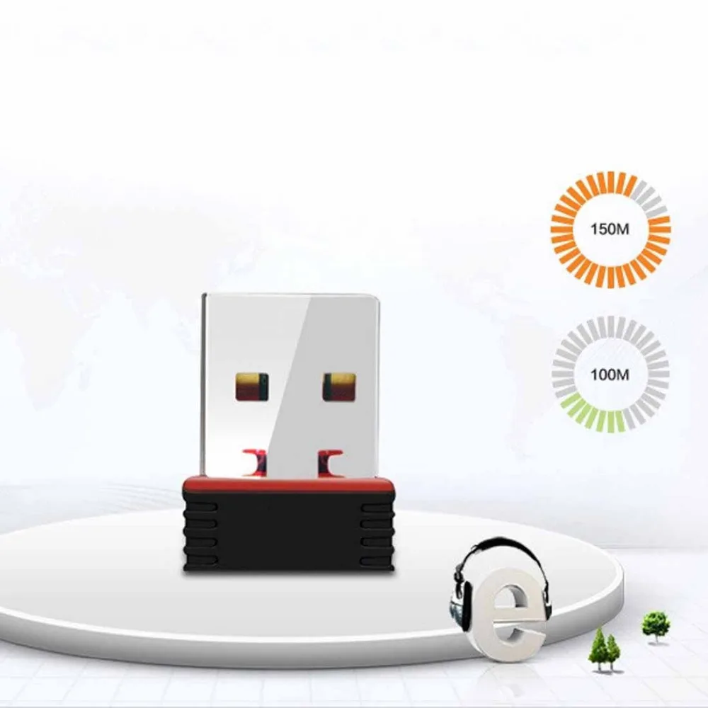 Мини ПК WiFi адаптер 150 м USB антенна Беспроводная компьютерная Сетевая Карта 802.11n/g/b