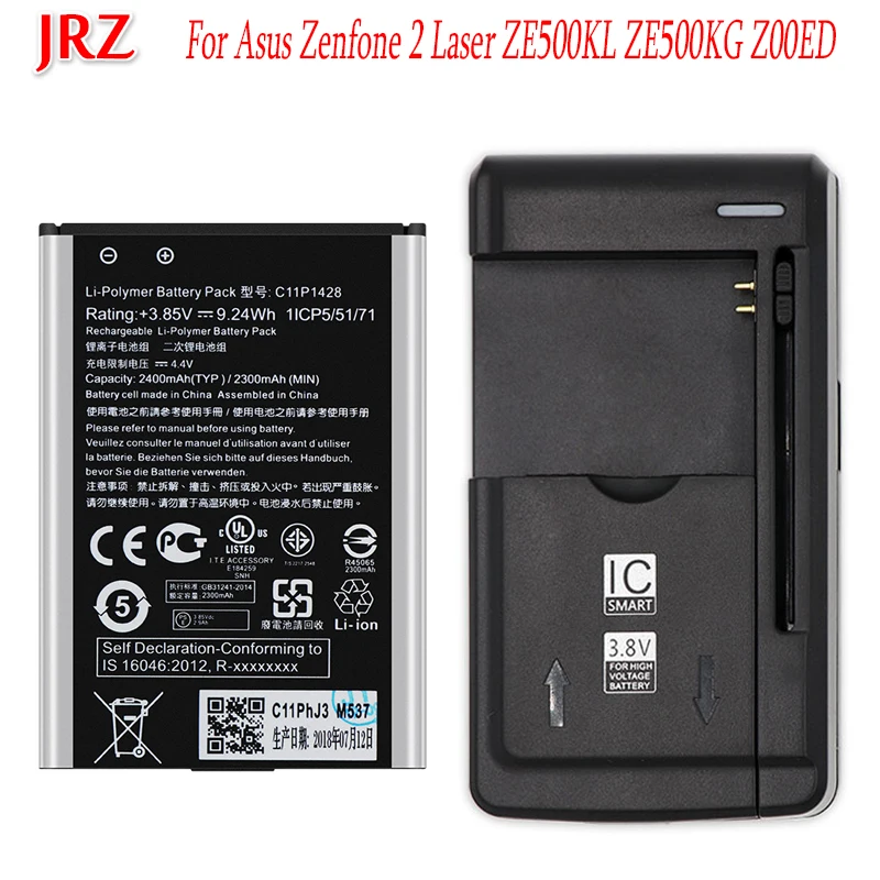1 шт. аккумулятор + зарядка 2400 мАч для Asus ZenFone 2 Laser ZE500KL ZE500KG Z00ED C11P1428 батарея