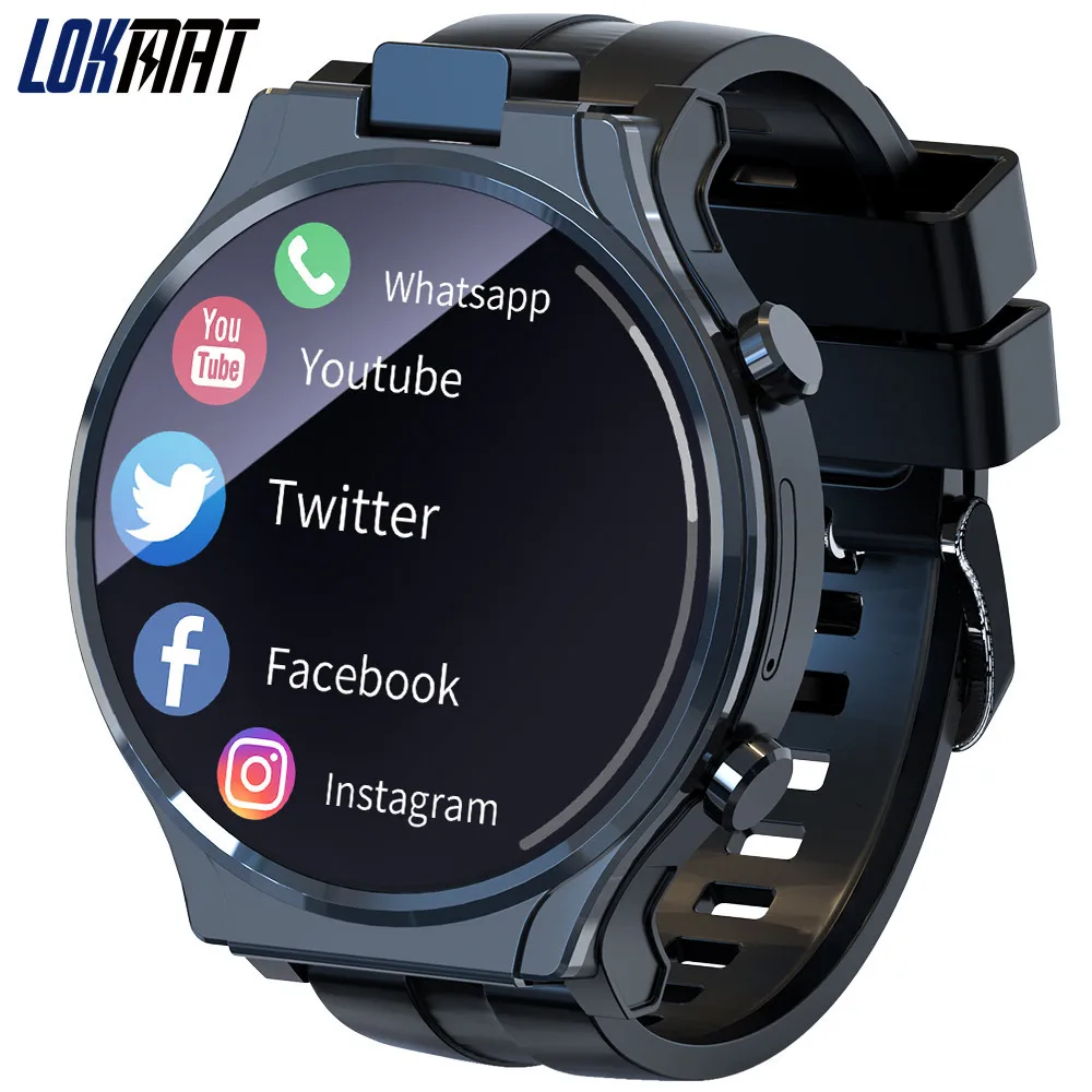 

Смарт-часы LOKMAT APPLLP PRO, Android, 2,1 дюйма, круглый сенсорный экран, поворотная камера, Wi-Fi, 4G