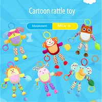creative puzzle double wind chimes teether bed hanging cute cartoon soft bed hanging to relieve baby pain exercise cognition
