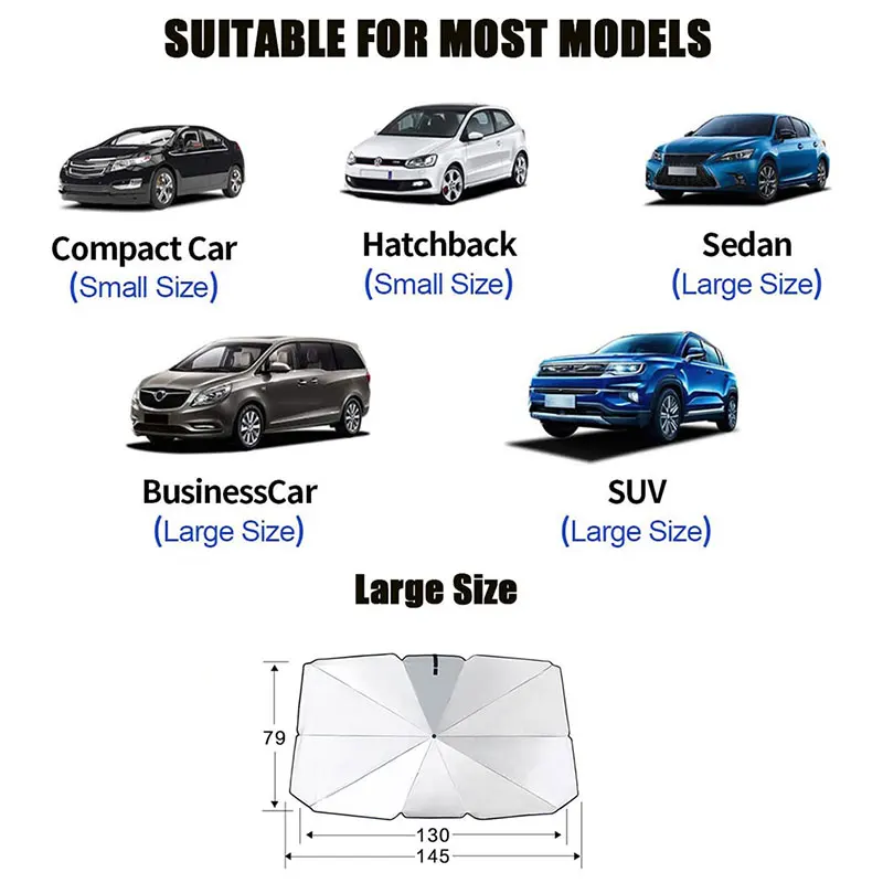 

Car Front Sun Visor Protector,Sunscreen Insulation Front Windshield Umbrella
