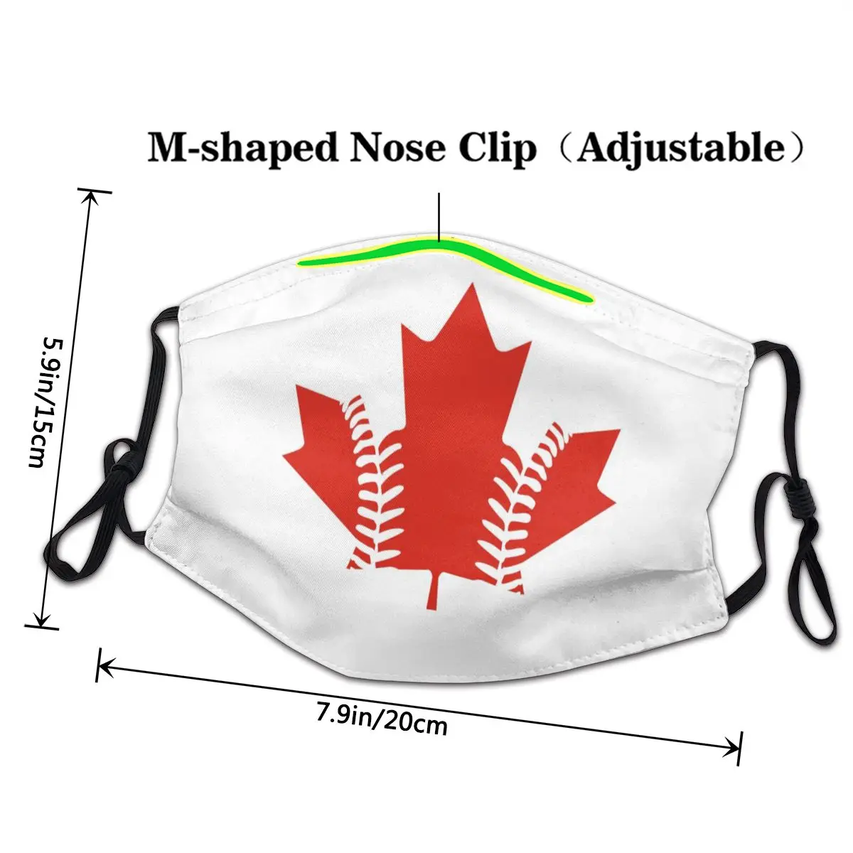 Многоразовая маска для лица с принтом кленовых листьев бейсбольная флагом