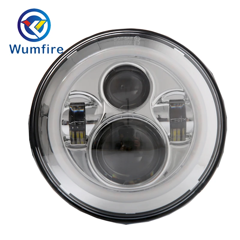 7&quot LED Headlights Halo Angle Eyes For Jeep Wrangler JK LJ TJ Projector Land Rover Defender | Автомобили и мотоциклы