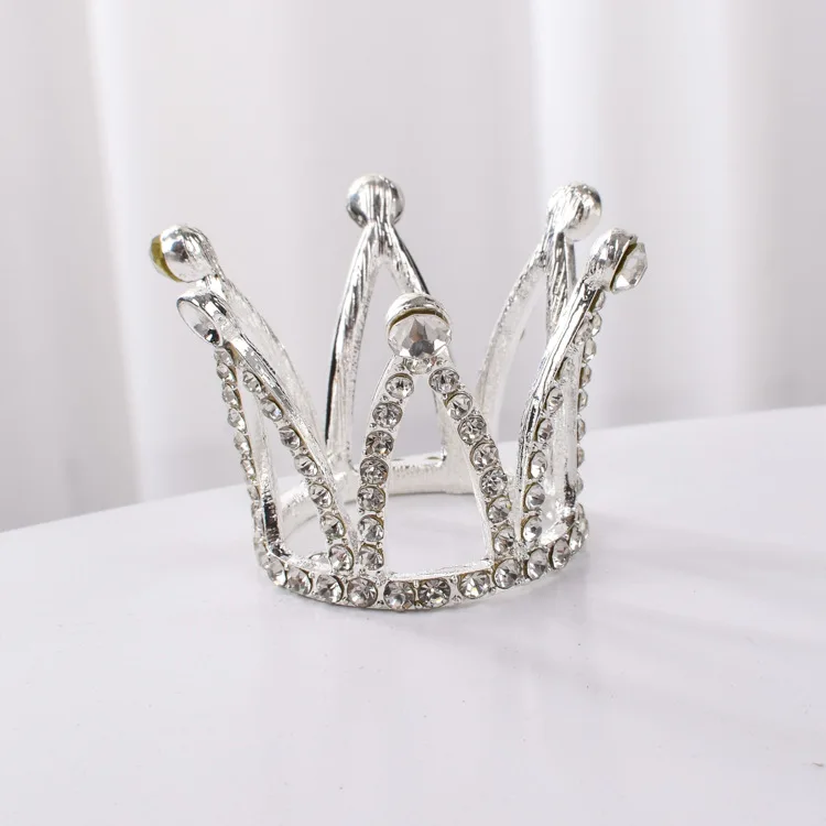 3.5X4CM SL Креативная мини-корона, топпер для торта, металлические жемчужные счастливые топперы для торта на день рождения, свадьбы и помолвки, декор для торта, милые 16 вечерние украшения - Цвет: 3.5X4CM SL
