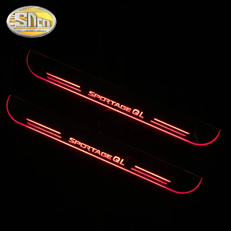 SNCN 4 шт. Автомобильный светодиодный дверной порог для Kia Sportage QL ультратонкий акриловый Динамический светодиодный светильник