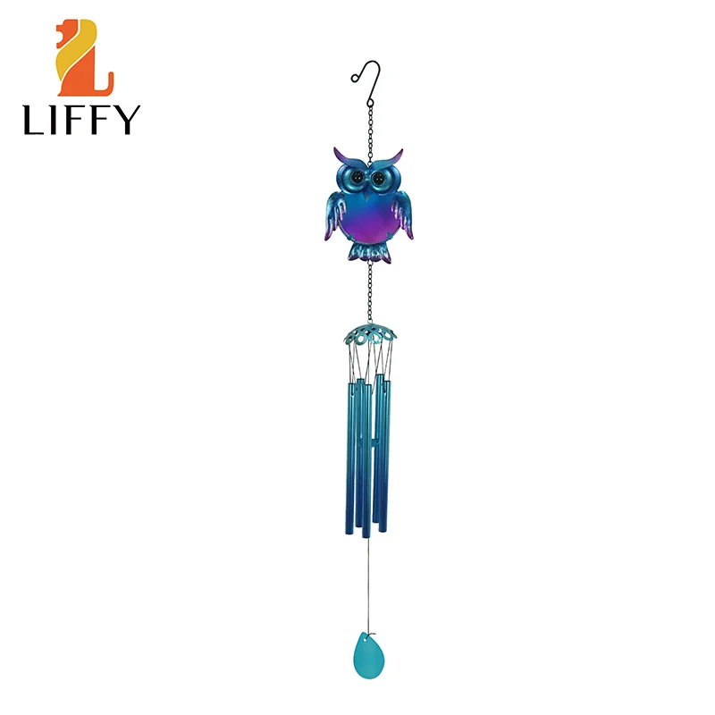 

Metal Beautiful Owl Wind Chimes with 5 Aluminum Tube for Hanging Living Bed Home Decorations Pendant of Indoor and Outdoor Yard