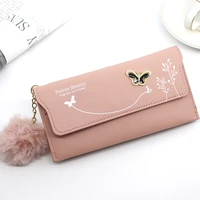 long womens wallet female purses tassel card holder wallets female pu leather clutch money bag pu leather wallet