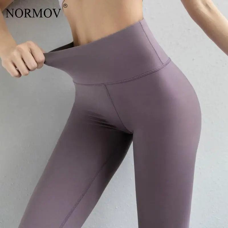 

NORMOV High Waist Leggings Women Sport Push Up Gym Fitness Legging Elasticity Workout Solid Color Legging Women