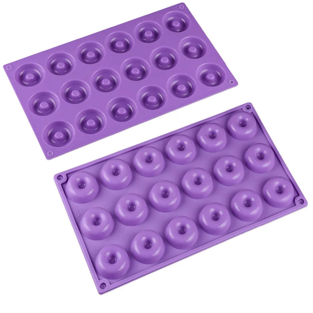 18 Cavity Silicone Donuts Mold Bakeware 24 Cells Mini Chocolate Biscuit Cake Baking Dessert Jelly Pastry Tools Color Random | Дом и сад