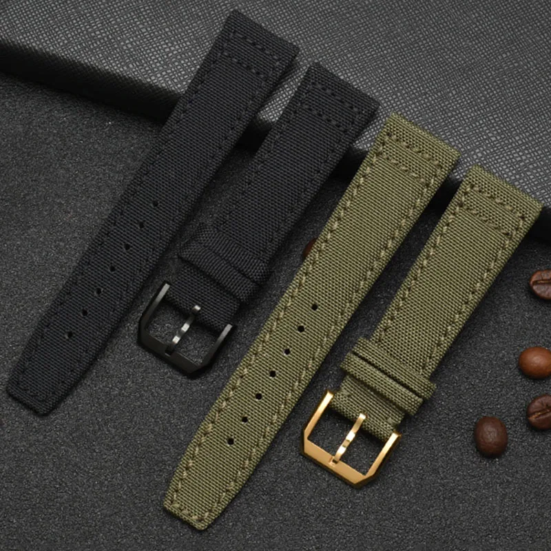 Nylon watch band for IWC-Portuguese-pilot series 20mm 21mm 22mm wristwatches band canvas bracelet black blue green watch strap