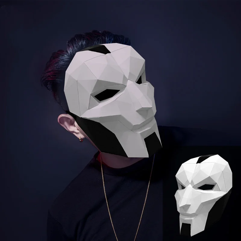 Khada Jhin лицевая маска Бумажная модель низкая поли 3D Бумага Ремесло Искусство