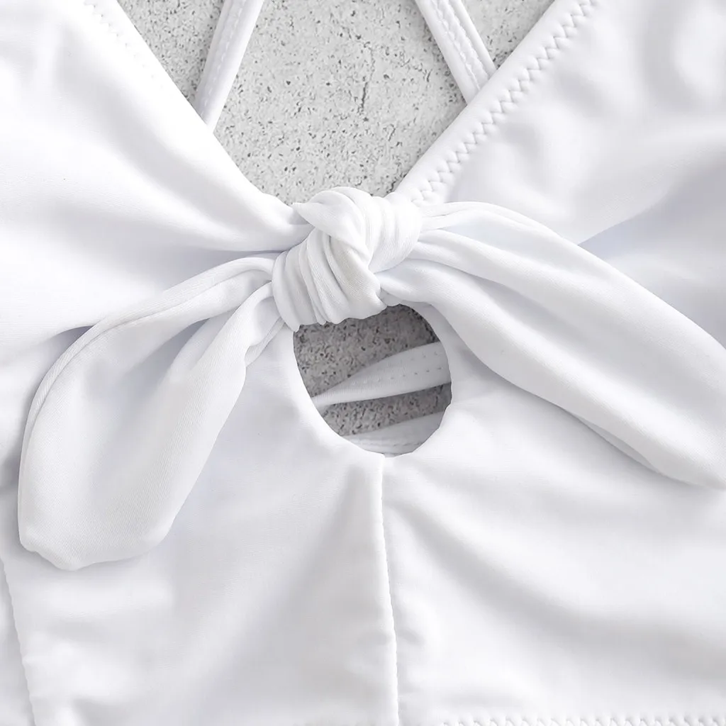 Сексуальная Женская повязка с бантом принтом Раздельный комплект бикини высокой