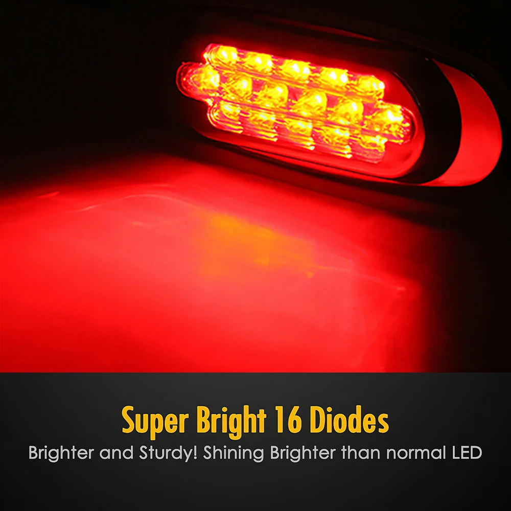 

AOZBZ New Corner Side Marker 16 LED Light Outline Lamp Compact Durable Waterproof Bright light for Truck Trailer Van Bus 12 24V