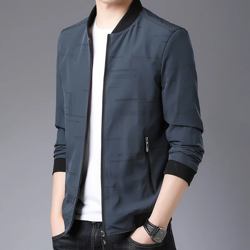 

Jacket men's 2021 spring and autumn new fashion handsome casual men's baseball collar jacket fashion middle aged men's clothing