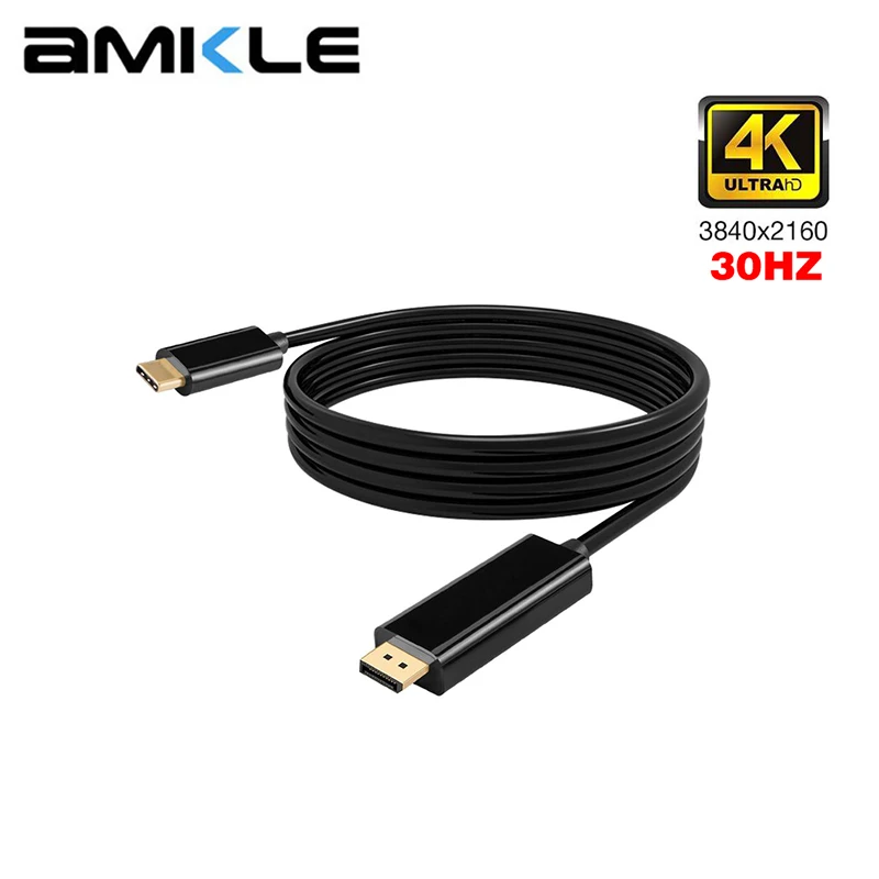 Кабель AMKLE USB DP 30 Гц адаптер Type C 3 1 для DisplayPort 4K Tunderbolt HDMI совместимый ключ Macbook Android