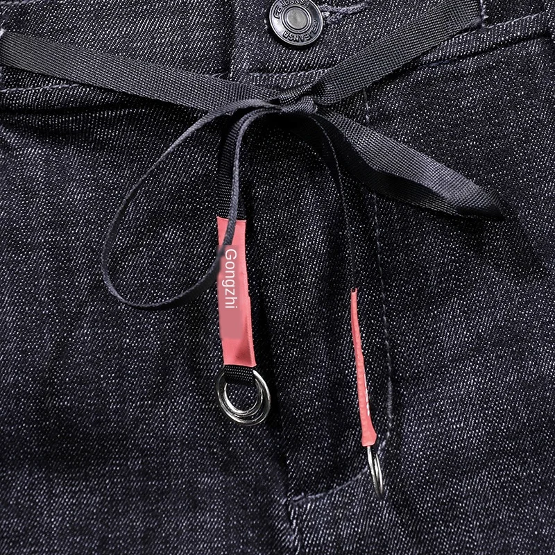 Мужские узкие джинсы однотонные повседневные брюки-карандаш из джинсовой ткани