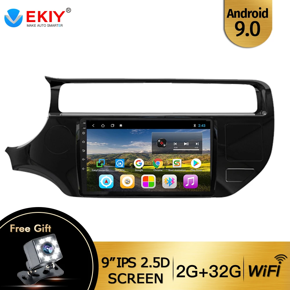 

EKIY 9'' Android 9.0 Car Radio For Kia K3 2015 2016 2017 2018 IPS Auto DVD Stereo Multimedia Video Player GPS Navigation WiFi FM