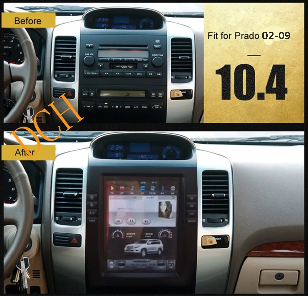 Вертикальный стиль Tesla Android 8,1 автомобильный dvd-плеер для Toyota Prado 120 land cruiser 2002-2009 для Lexus GX470 NAVI ips PX6 CARPLA