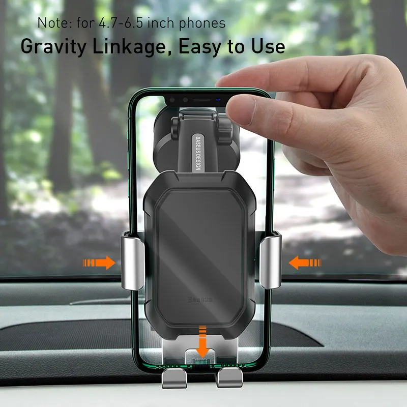 baseus gravity car phone holder suction cup adjustable universal holder stand in car gps mount for iphone 13 12 pro xiaomi poco free global shipping