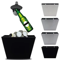 1pc wall mounted bar beer bottle opener with screws cap catcher box stainless steel