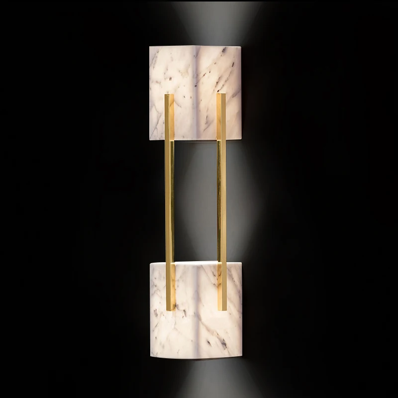 

American minimalist designer imitation marble wall lamp modern New Chinese classical engineering hotel living room bedroom lamp