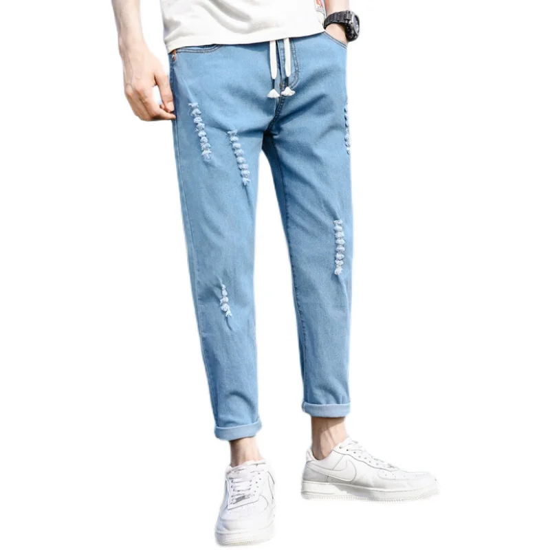 

2021 Popular Boy Baggy Jeans For Men Casual Wide leg Oversize Cargo Denim Overalls Boys Man pants