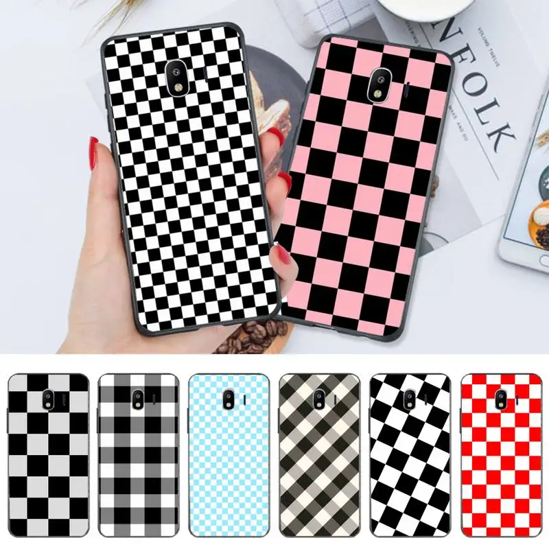 

Checkerboard Plaid Checked Checkered Phone Case For Samsung S7 S8 S9 S10 S20 S21 S30 Plus Ultra TPU Cover