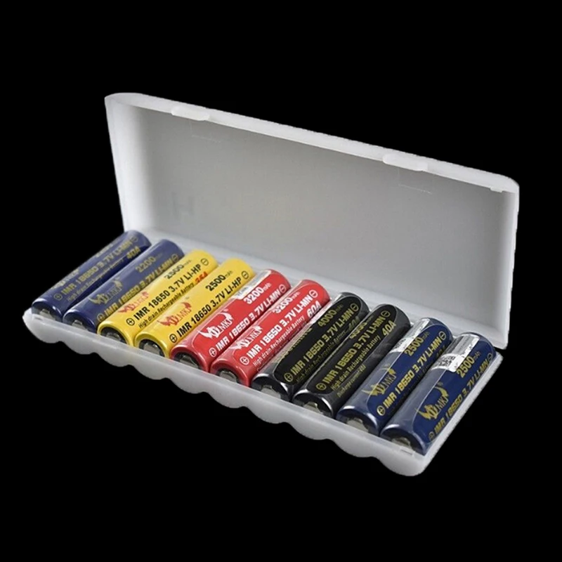 

Portable Plastic Battery Case Cover Holder Storage Box For 10pcs 18650 Batteries