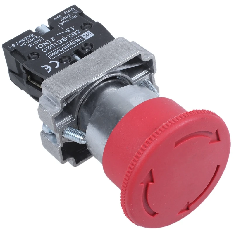 22mm NC Red Mushroom Emergency Stop Push Button Switch 600V 10A | Обустройство дома