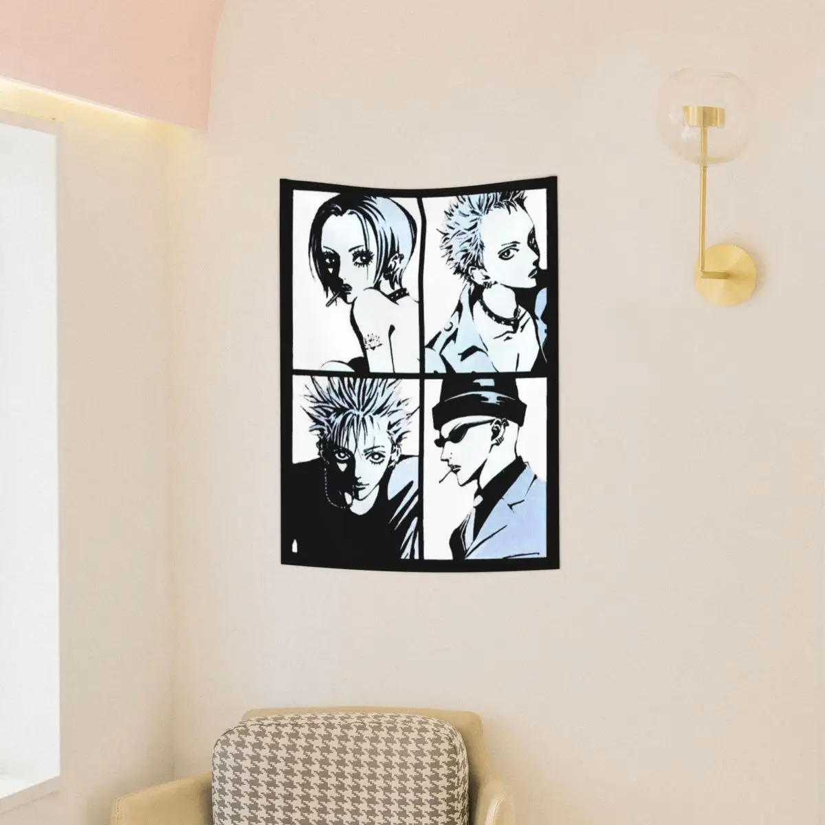 Nana Osaki Tapestry Hippie Polyester Wall Hanging Anime Manga Wall Decor Table Cover Art Wall Blanket