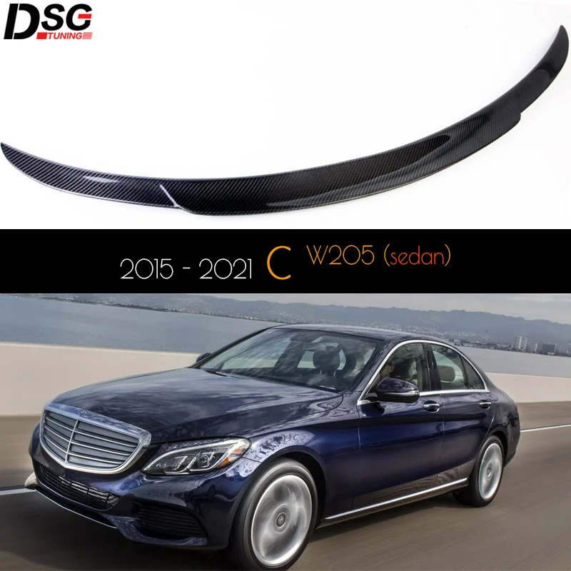 C Класс W205 седан углеродное волокно спойлер крыло для 2015 - 2021 C200 C300 C350 C43 C63 4-дверный