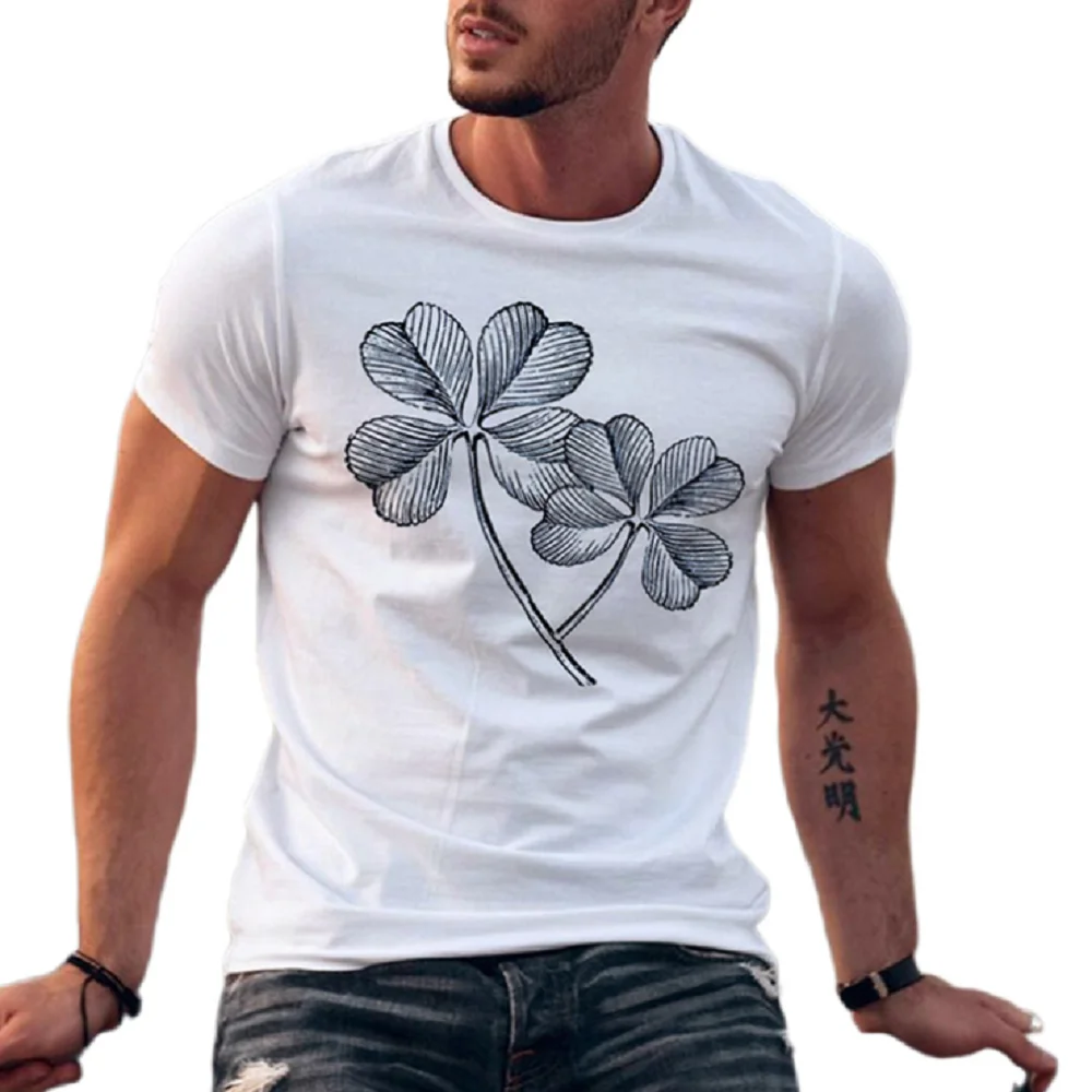 

Men's simple atmosphere top grade T-shirt men's summer round neck fashion shirt printing short-sleeved T-shirt top
