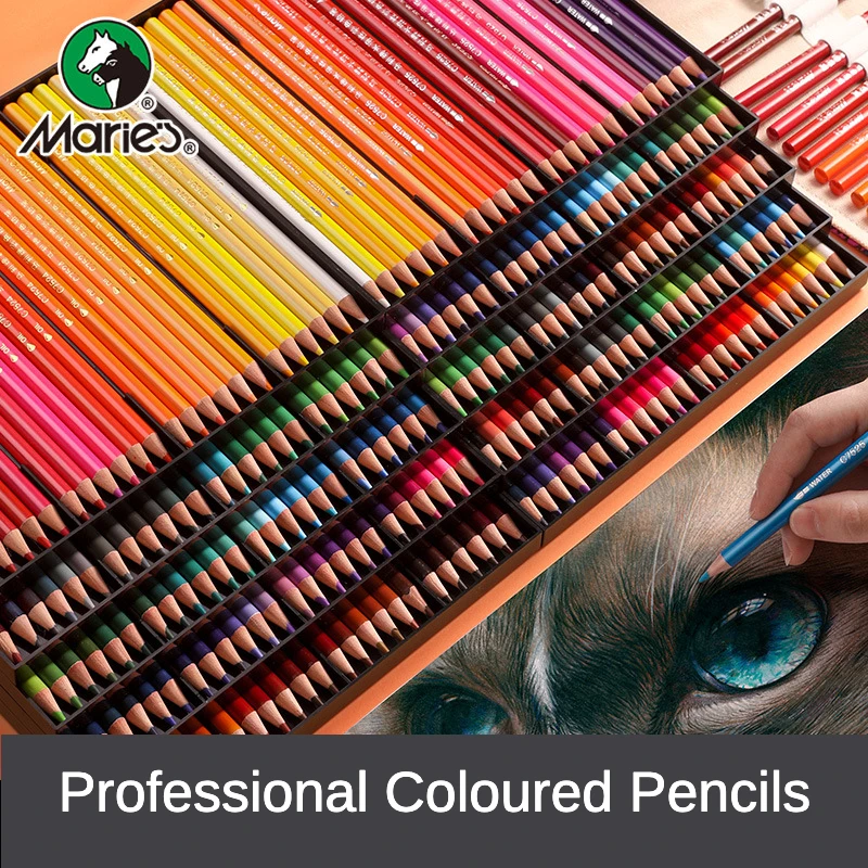 Maries 48/72/120 Colours Water Soluble/Oily Professional Coloured Pencils Set Wood Color Pencil for Kids Students Art Supplies