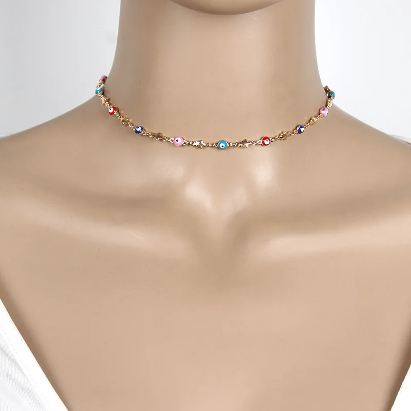 Модное винтажное золотое ожерелье с цепочкой в виде звезды женское ювелирное