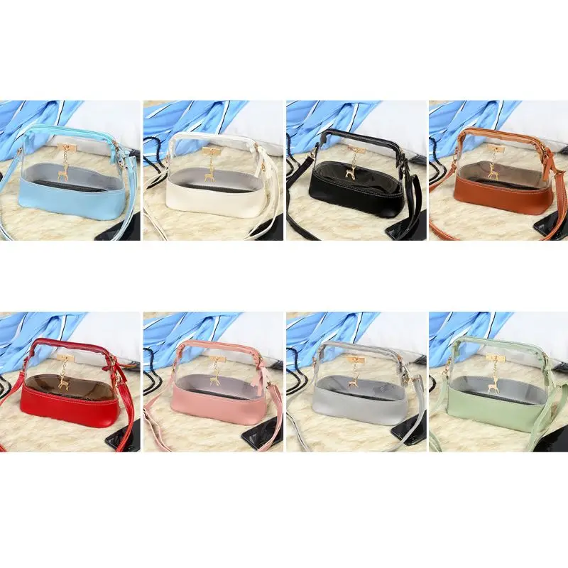

Women Ladies Crossbody Leather Shoulder Bag Tote Purse Transparent Handbag Messenger Satchel 20CA
