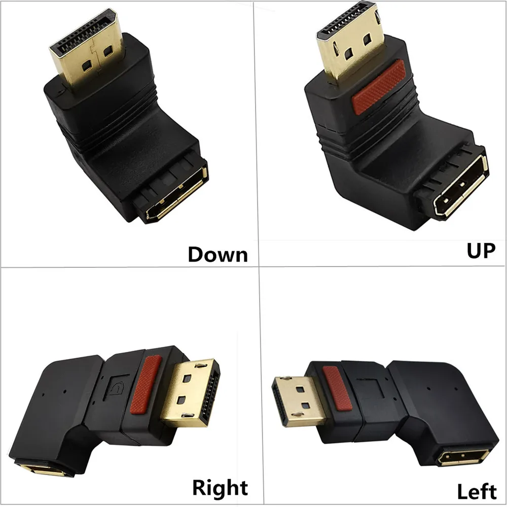 

Вверх вниз левый правый адаптер Displayport правый угловой DP адаптер 4k/60Hz pass through 90 degree Angle Displayport 1,4 конвертер